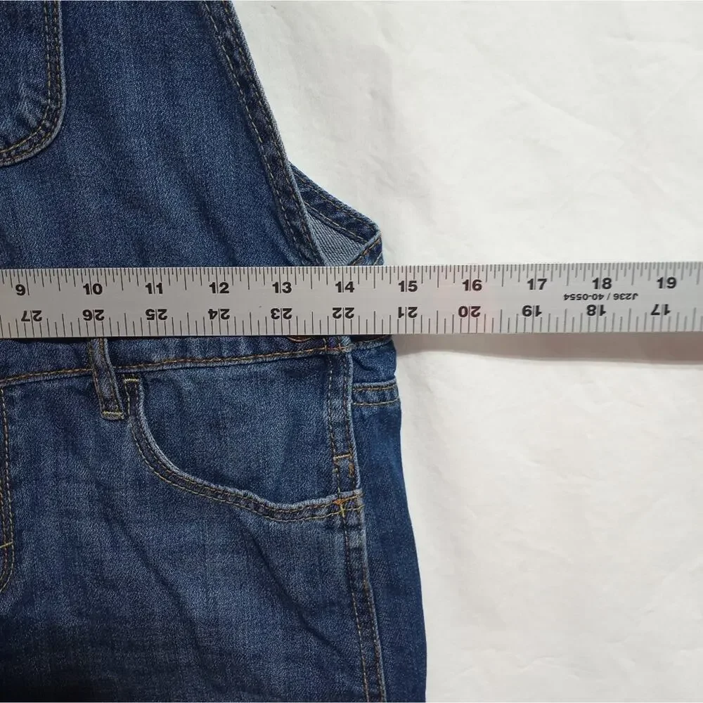 Oshkosh B'gosh Girls Denim Blue Jean Bib Overall Shorts Size Child 12